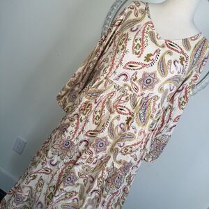 L.O.V. Pastel Floral Midi Dress Cottagecore Granny Chic Coquet Boho Peasant L